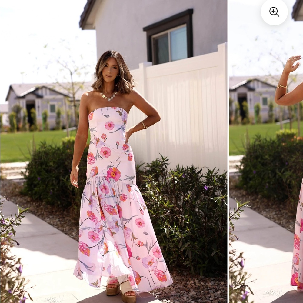 Floral Strapless Maxi Dress